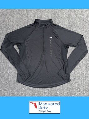 Under Armour HeatGear Fitted 1/4 Zip Pullover Black Women's XL Athletic Top